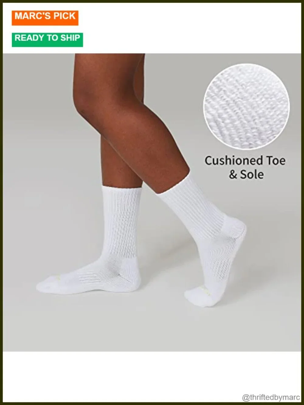 Athletic Cushion Crew Socks with Arch Compression 4 Pack